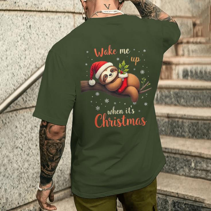 Cute Christmas Fautier Wake Me Up When Christmas T-Shirt mit Rückendruck Geschenke für Ihn