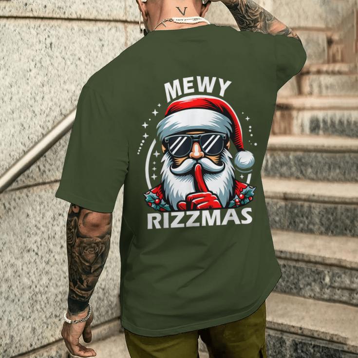 Mewy Rizzmas Santa Mewing Rizz Christmas Santa Men's T-shirt Back Print ...