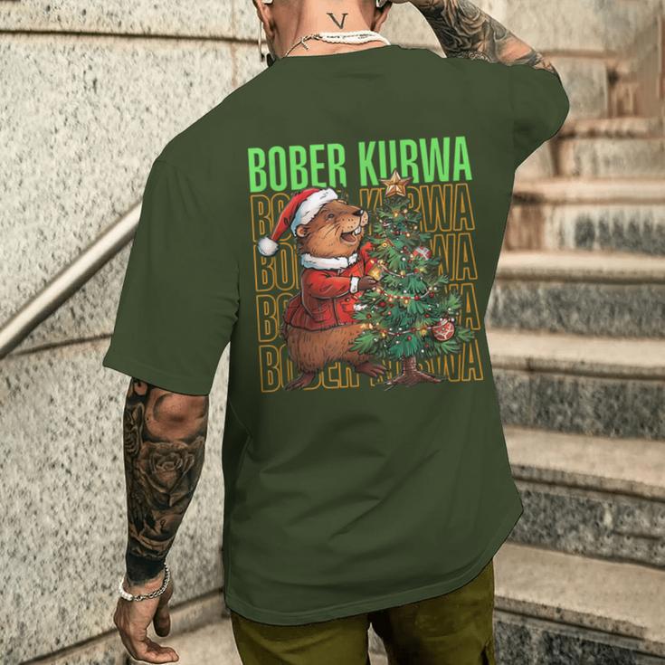 Polish Meme Christmas Bobr Kurwa Bober Bobr T-Shirt mit Rückendruck Geschenke für Ihn