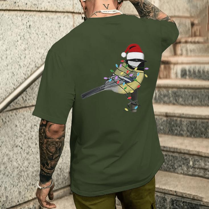 Great Tit Christmas Bird Santa Garden Bird T-Shirt mit Rückendruck Geschenke für Ihn