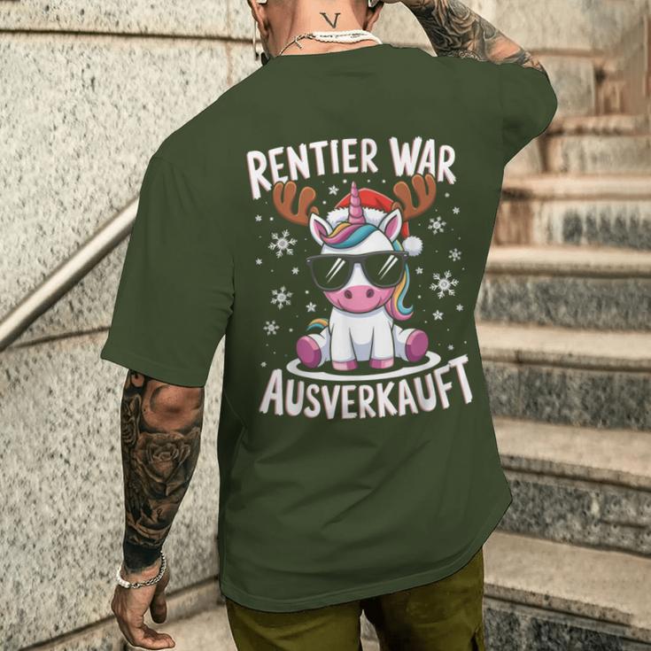 Reindeer Was Ausverkauft Christmas Unicorn Slogan T-Shirt mit Rückendruck Geschenke für Ihn