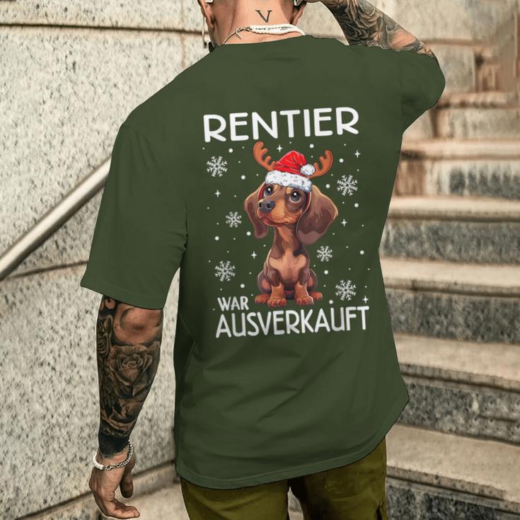 Reindeer Was Out Sold Dachshund Christmas T-Shirt mit Rückendruck Geschenke für Ihn