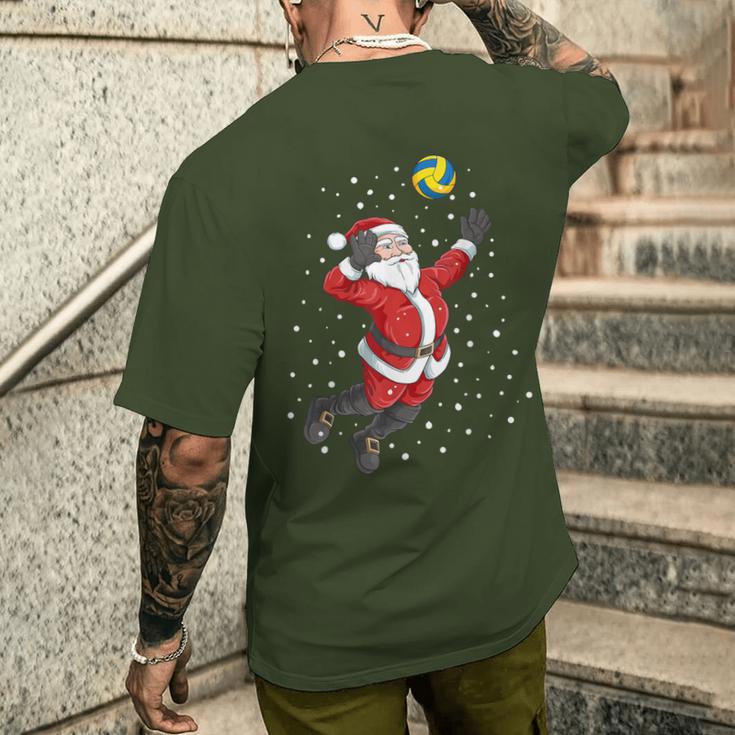 Volleyball Santa Claus Christmas T-Shirt mit Rückendruck Geschenke für Ihn