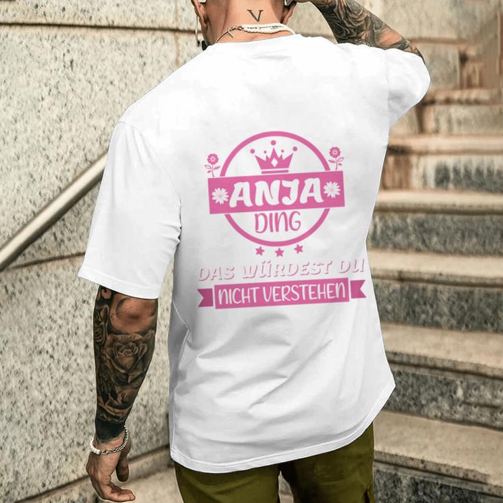 Anja Name First Name Name Day Das Ist Ein Anja Ding T-Shirt mit Rückendruck Geschenke für Ihn