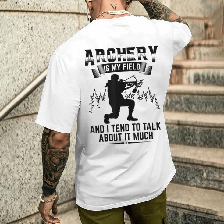 Bogenschießen Ist Mein Ding Bogenschützen Spruch T-Shirt mit Rückendruck Geschenke für Ihn