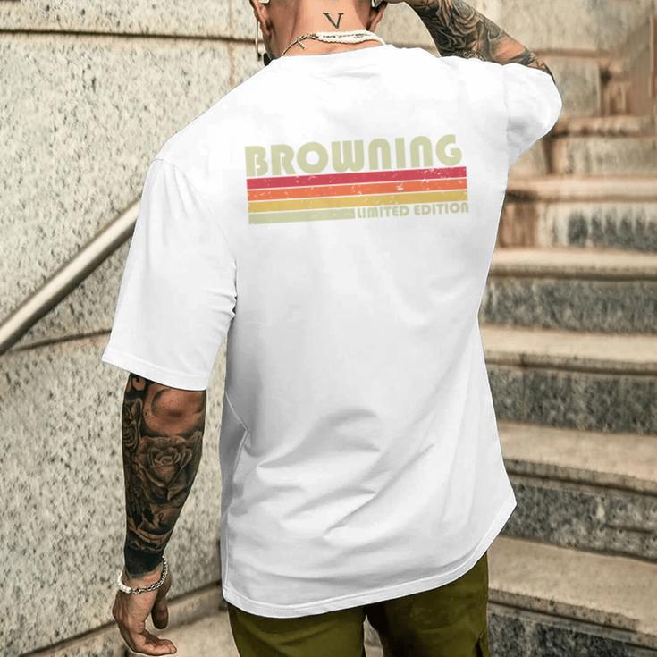 Browning Last Name Retrointage 80S Birthday T-Shirt mit Rückendruck Geschenke für Ihn