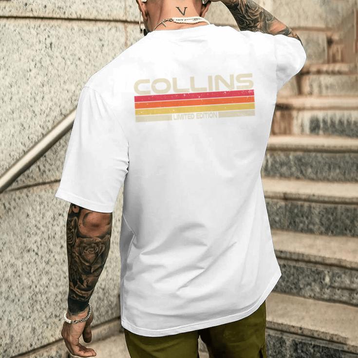 Collins Nachname Geburtstag Familientreffen 80Er 90Er Sonnenuntergang T-Shirt mit Rückendruck Geschenke für Ihn