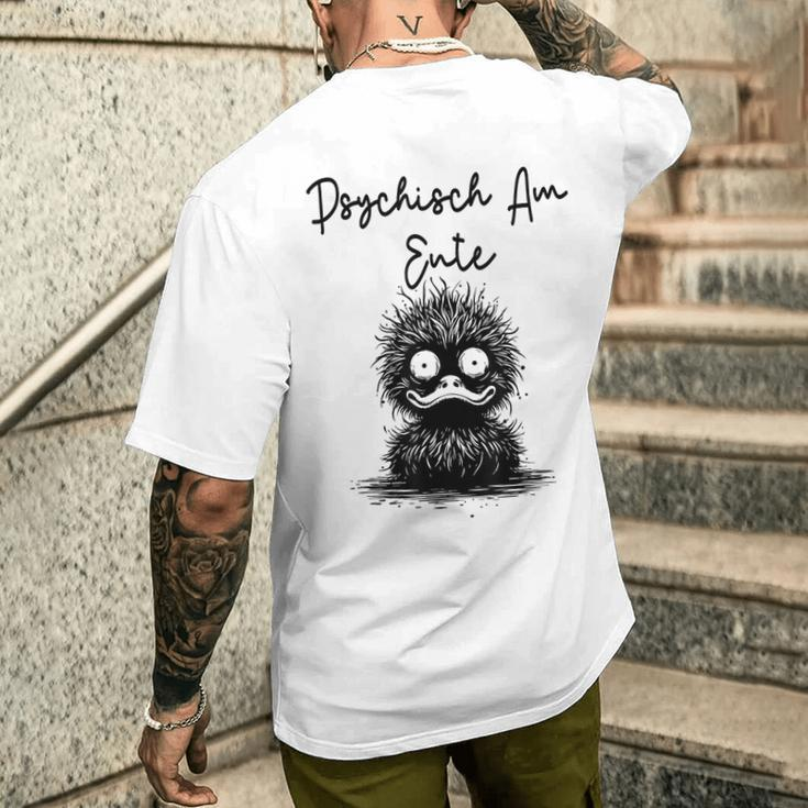 Psychisch Am Ente Psychisch Am Ente Gray T-Shirt mit Rückendruck Geschenke für Ihn