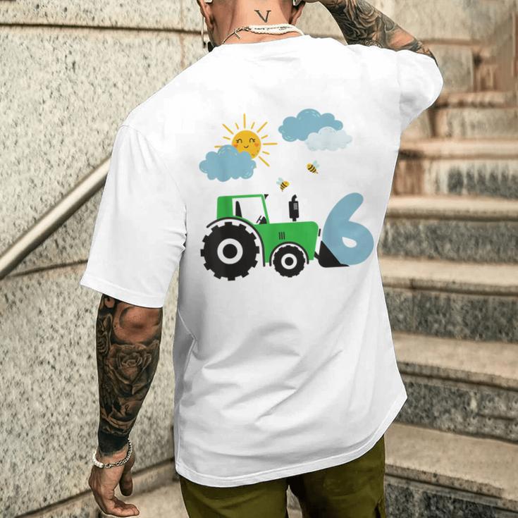 Kinder Geburtstag Traktor 6 Jahre Junge Bauernhof Zahl T-Shirt mit Rückendruck Geschenke für Ihn