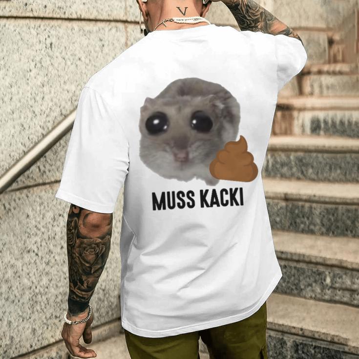 Muss Kacki Sad Hamster Meme Aus Dem Weg Muss Kacken Kaka T-Shirt mit Rückendruck Geschenke für Ihn