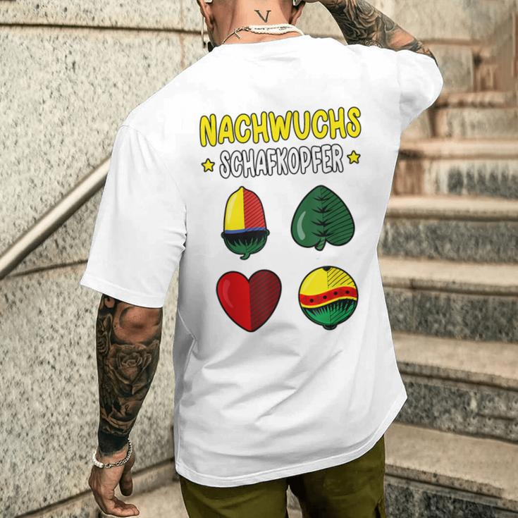 Schafkopfen Am Stammtisch T-Shirt mit Rückendruck Geschenke für Ihn