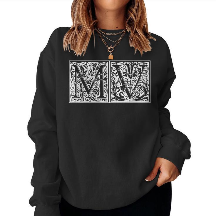 Mv Initialen M Name Nachname Onomastics Onomatology Sweatshirt Frauen