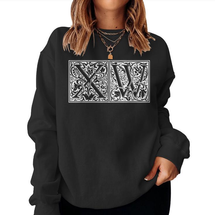 Xw Initials X W Name Last Name Onomastics Onomatology Sweatshirt Frauen