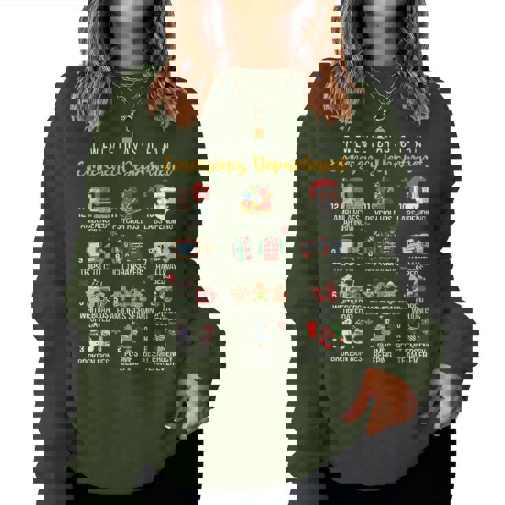 12 Days Of An Emergency Department Er Nurse Christmas Women Sweatshirt