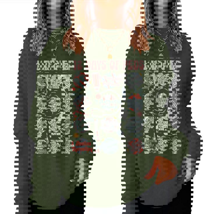 12 Days Of Peds Nurse Christmas Pediatrics Clinic Staff Women Sweatshirt