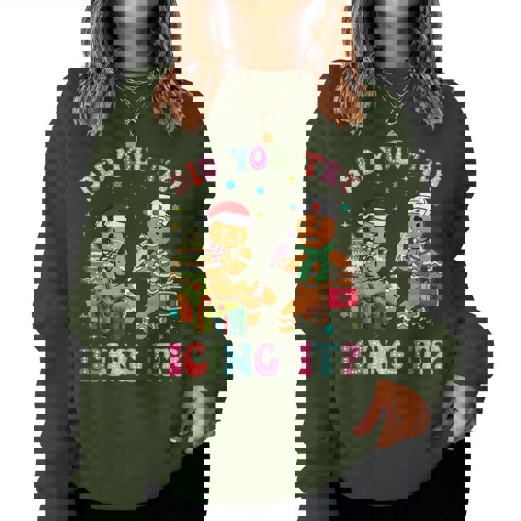 Christmas Nurse Gingerbread Man Did You Try Icing It Women Sweatshirt