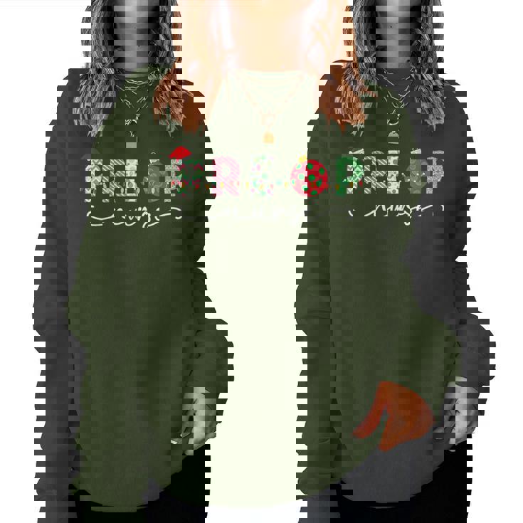 Preoperative Christmas Nurse Santa Hat Bauble Preop Nursing Women Sweatshirt