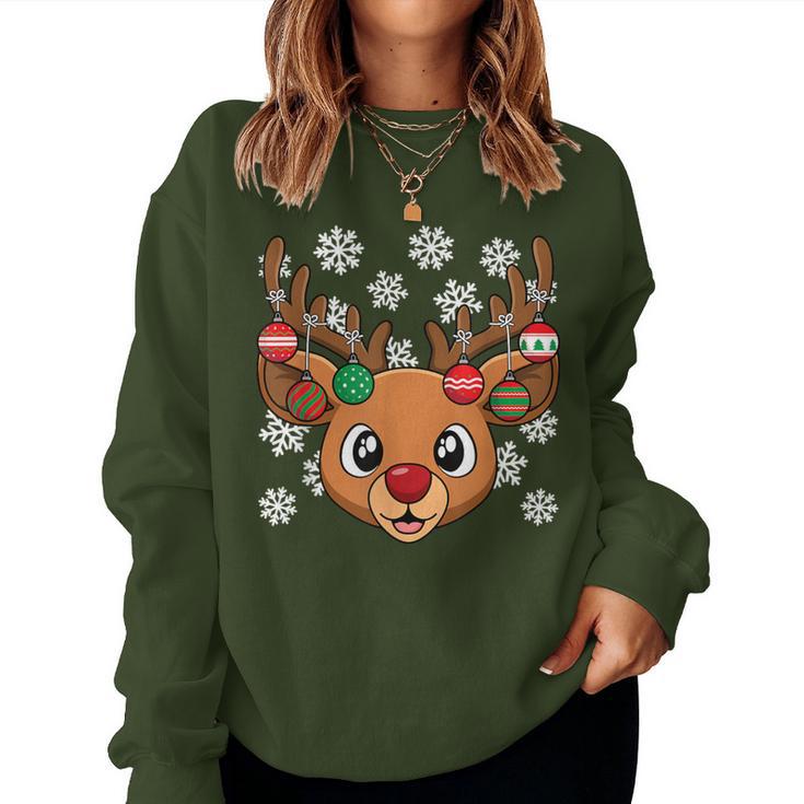 Reindeer Christmas Xmas Women's Children's Sweatshirt Frauen