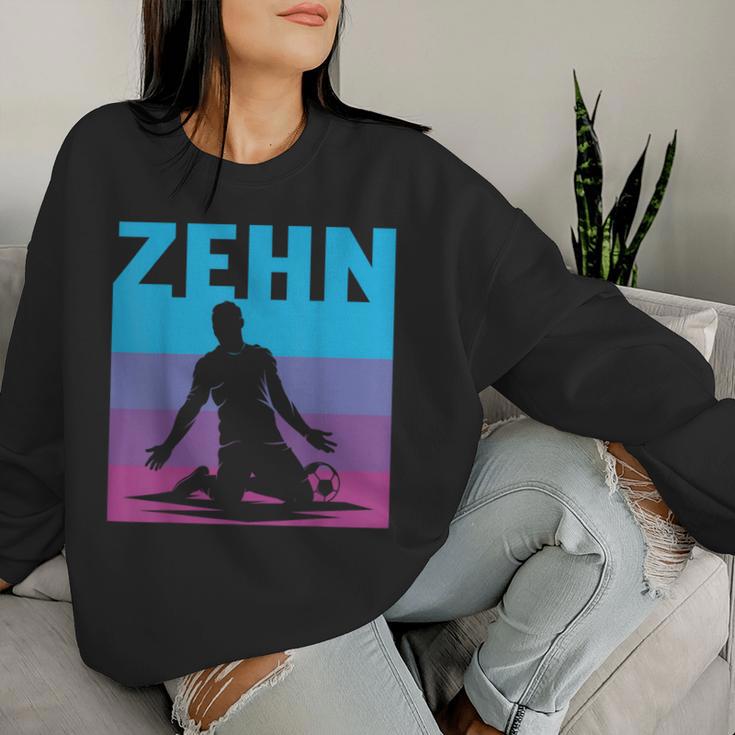 10 Jahre Junge Mädchen 10 Geburtstag Fußball Football Sweatshirt Frauen Geschenke für Sie