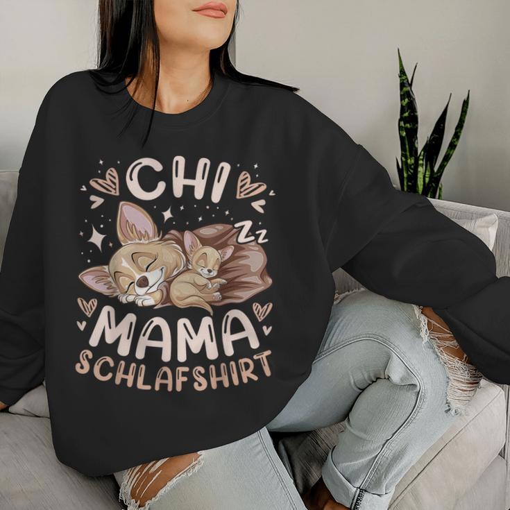 Chi Mama Schlaf Mutter Chihuahua Mit Welpe Muttertag Sweatshirt Frauen Geschenke für Sie