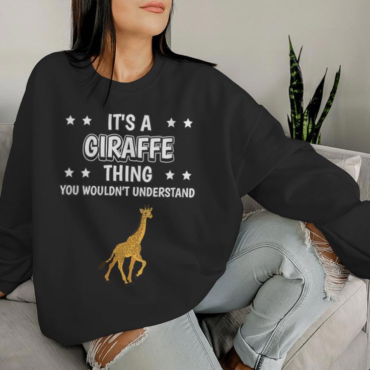 Damen Ist So Ein Giraffe Ding Lustiger Spruch Giraffen Mit-Ausschnitt Sweatshirt Frauen Geschenke für Sie