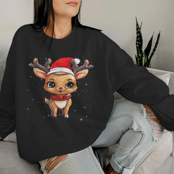 Rentier Weihnachts Red Nose Children's Women's Sweatshirt Frauen Geschenke für Sie