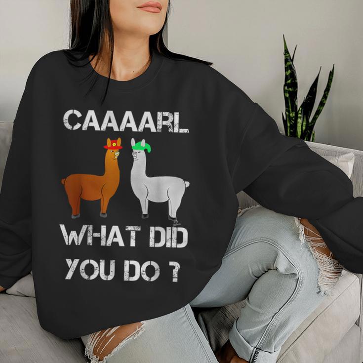 Lamas Mit Hütten Karl Was Hast Du Getan Llama Sweatshirt Frauen Geschenke für Sie