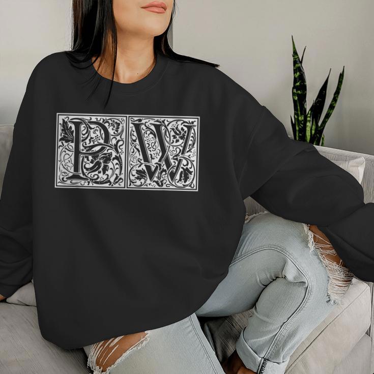 Pw Initials P W Name Surname Onomastics Onomatology Sweatshirt Frauen Geschenke für Sie