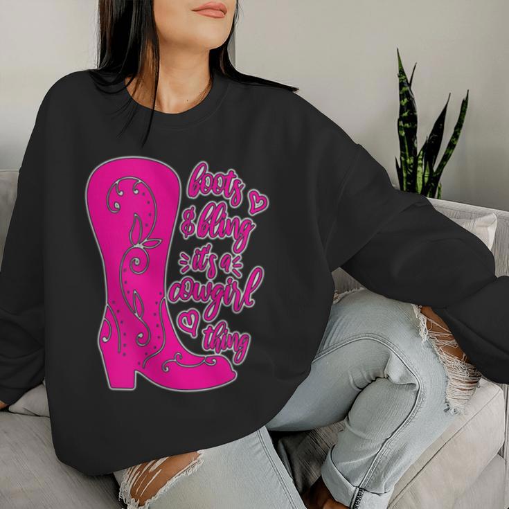 Stiefel Und Bling Es Ist Ein Cowgirl-Ding Sweatshirt Frauen Geschenke für Sie