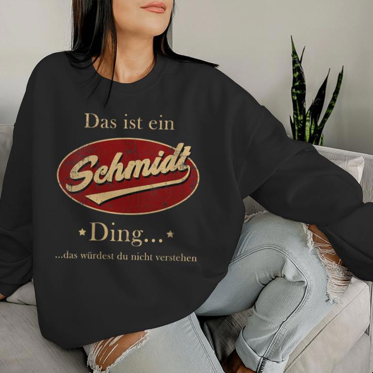 Women's Das Ist Ein Schmidt Ding Family Schmidt With-Neck Sweatshirt Frauen Geschenke für Sie