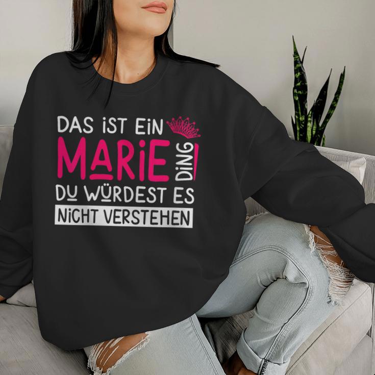 Women's First Name Marie Name Day Saying Das Ist Ein Birgit Ding With-Neck S Sweatshirt Frauen Geschenke für Sie