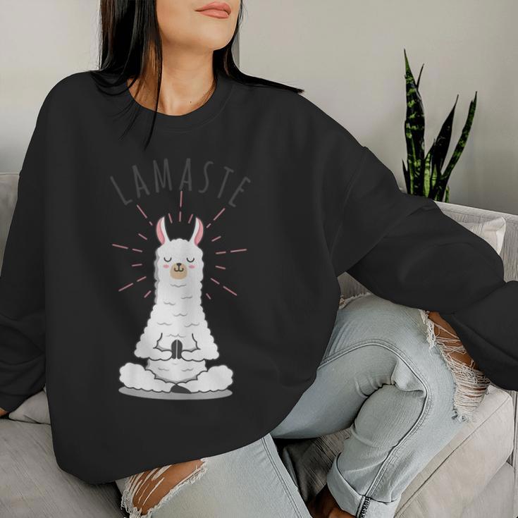 Women's Llamaste Kawaii Lama Yoga Namaste Sweatshirt Frauen Geschenke für Sie