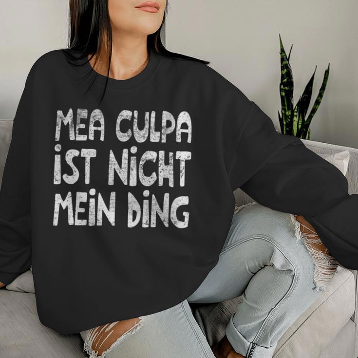 Women's Mea Culpa Ist Nicht Mein Ding Schröder Satire Ex Chancellor Sweatshirt Frauen Geschenke für Sie