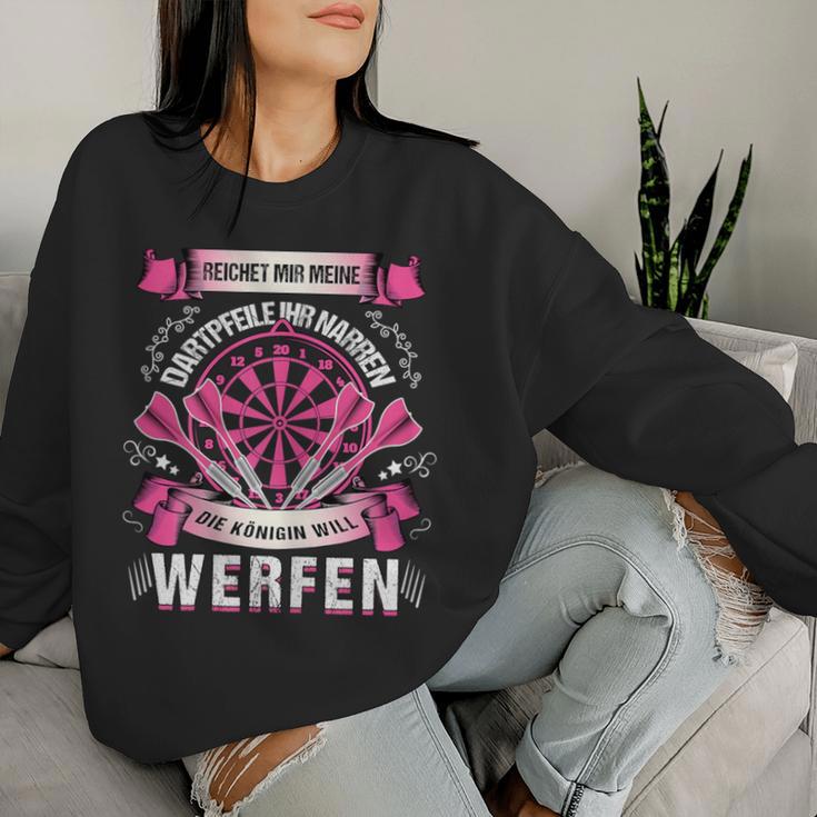 Women's Reichet Mir Dartpflights Ihr Jester Die Queen Will Throw Sweatshirt Frauen Geschenke für Sie