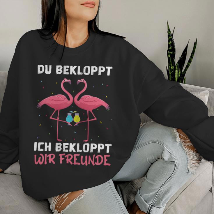 Women's Wine Sparkling Wine Prosecco Du Bekloppt Ich Bekloppt Wir Friends S Sweatshirt Frauen Geschenke für Sie