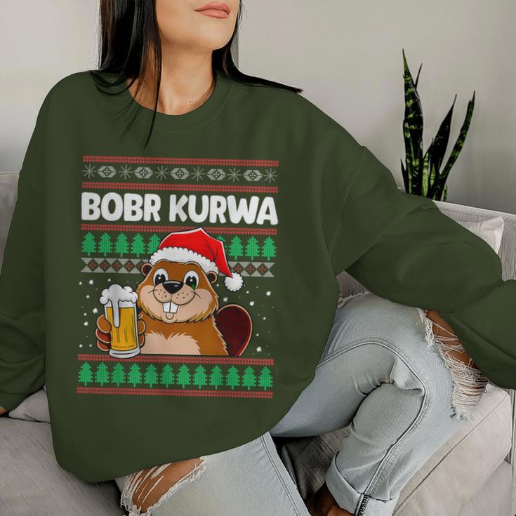 Bòbr Kurwa Bober X Xmas Christmas Beer Kurwa Bober Xmas Beer Sweatshirt Frauen Geschenke für Sie