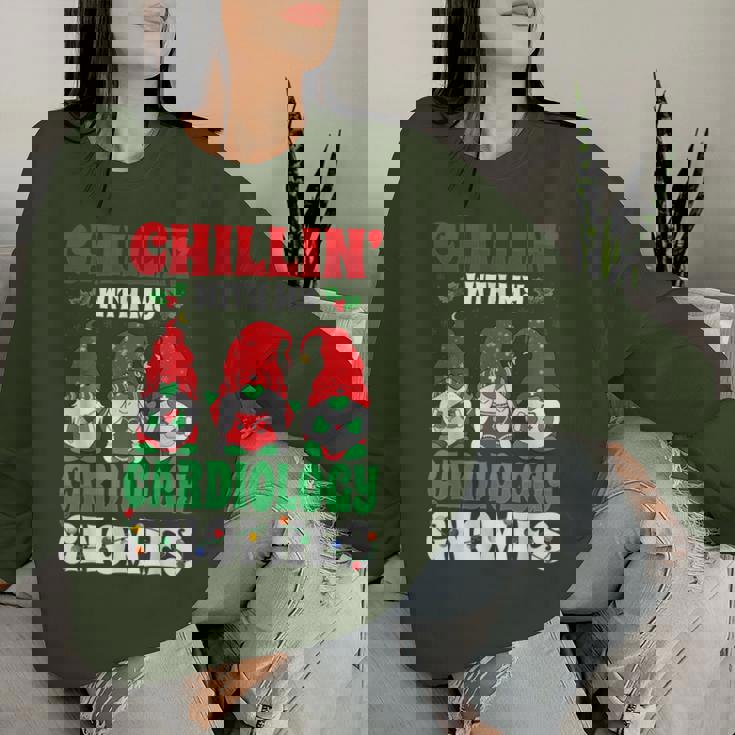 Chillin With My Cardiology Cardiac Nurse Christmas Gnomes Women Sweatshirt Gifts for Her