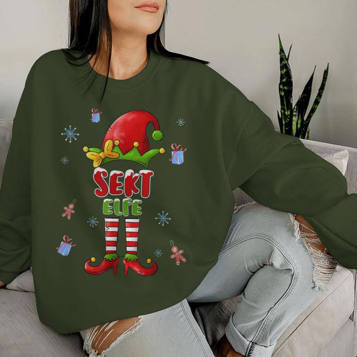 Christmas Outfit Sparkling Wine Elf Christmas Sweatshirt Frauen Geschenke für Sie