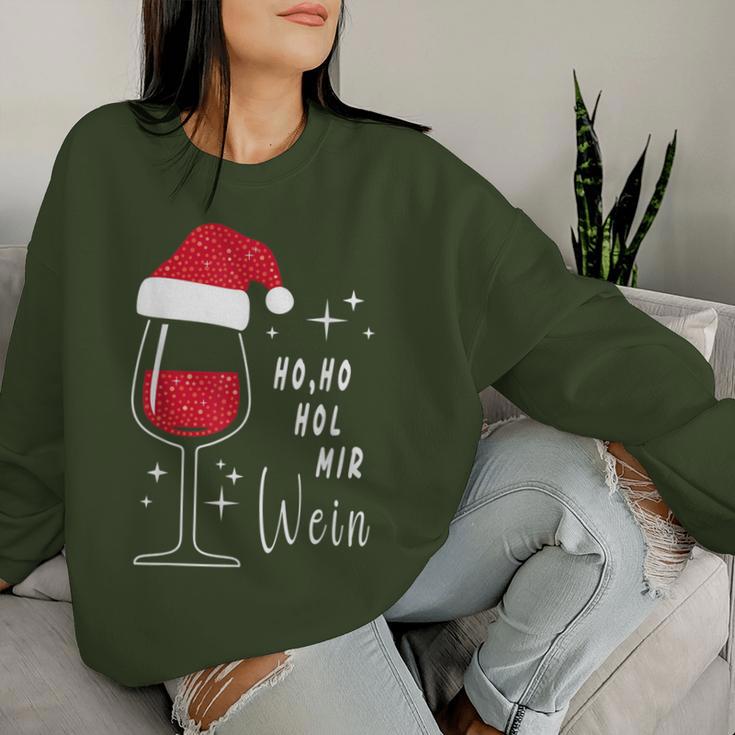 Ho Ho Hol Mir Wine Christmas Outfit Santa Hat Fun Xmas Sweatshirt Frauen Geschenke für Sie