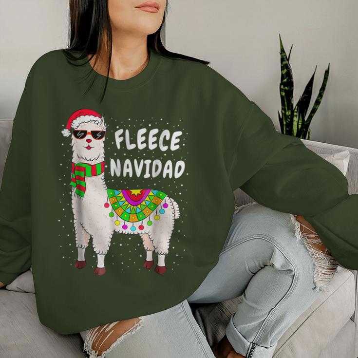 Llama Alpaca Christmas Fleece Navidad Sweatshirt Frauen Geschenke für Sie