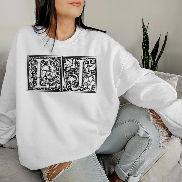 Lj Initialen L J Name Nachname Onomastics Onomatology Sweatshirt Frauen Geschenke für Sie