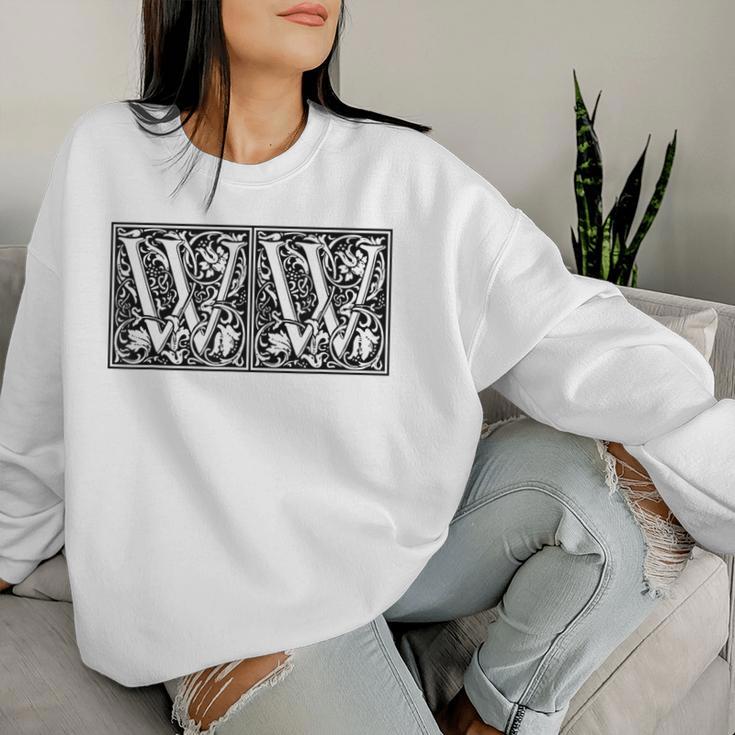 Ww Initialen W W Name Nachname Onomastics Onomatology Sweatshirt Frauen Geschenke für Sie