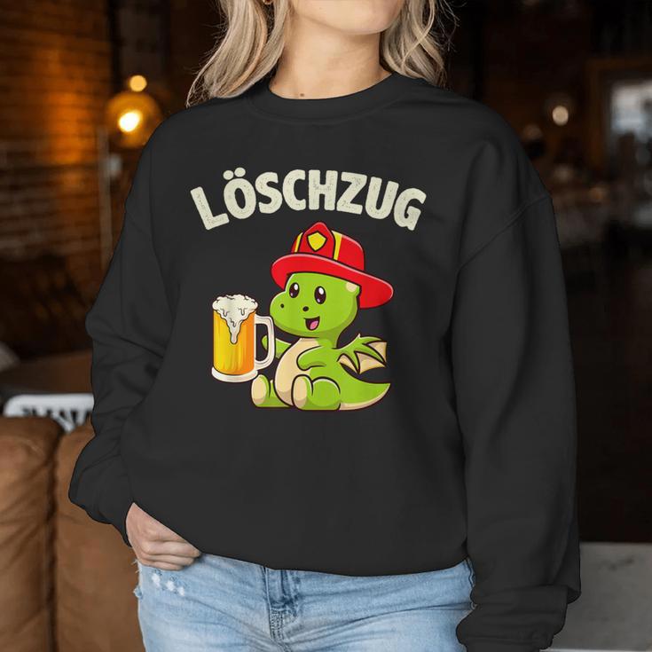 Löschzug Feuerwehr Beer Dino Fireman Sweatshirt Frauen Lustige Geschenke