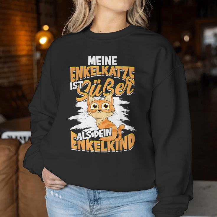 Meine Enkelkatze Ist Süßer Als Dein Enkelkind Katzen Oma Opa Sweatshirt Frauen Lustige Geschenke