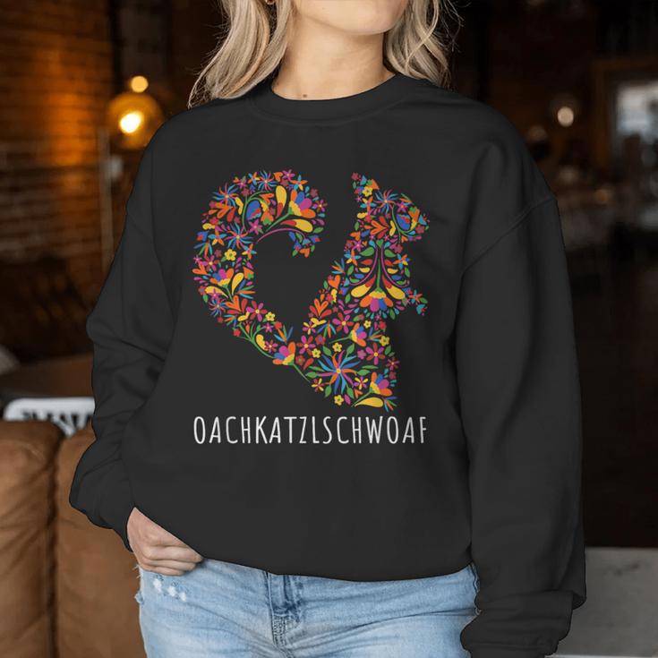 Oachkatzerlschwoaf Squirrel Tail Flowers Sweatshirt Frauen Lustige Geschenke