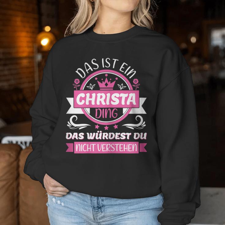 Women's Christa Name First Name Day Das Ist Ein Christa Ding S Sweatshirt Frauen Lustige Geschenke