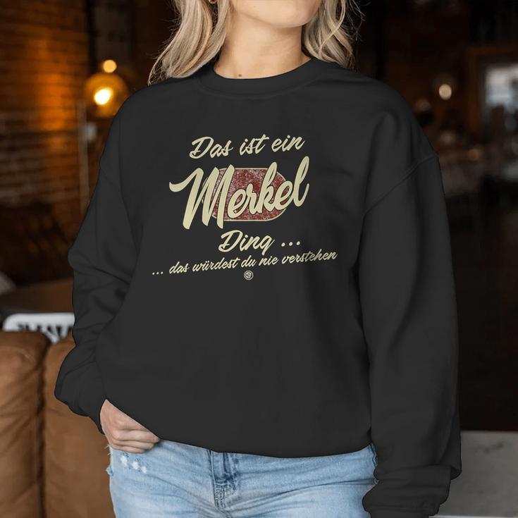 Women's Das Ist Ein Merkel Ding Family Merkel With-Neck Sweatshirt Frauen Lustige Geschenke