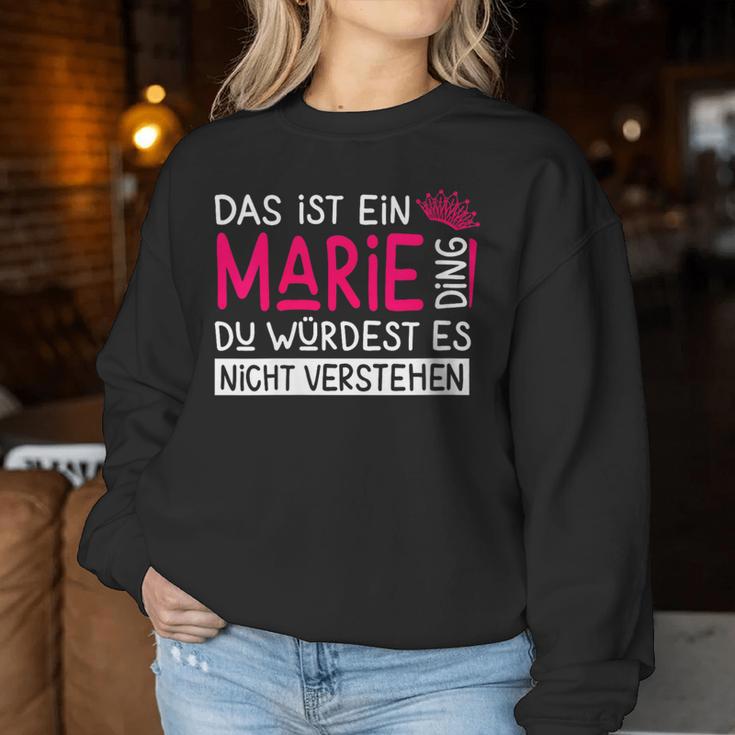 Women's First Name Marie Name Day Saying Das Ist Ein Birgit Ding With-Neck S Sweatshirt Frauen Lustige Geschenke