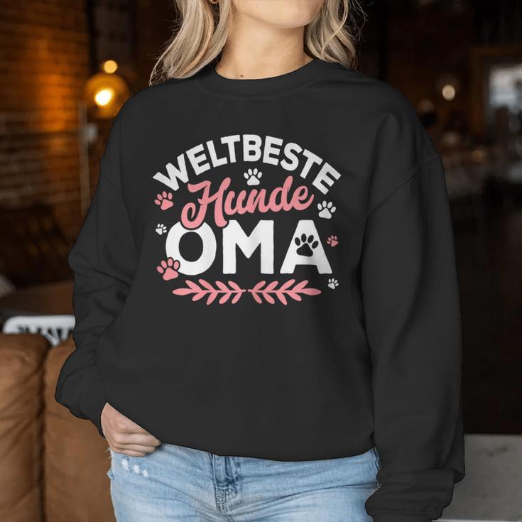 Women's Dog Slogan Love World Best Dogs Oma Sweatshirt Frauen Lustige Geschenke