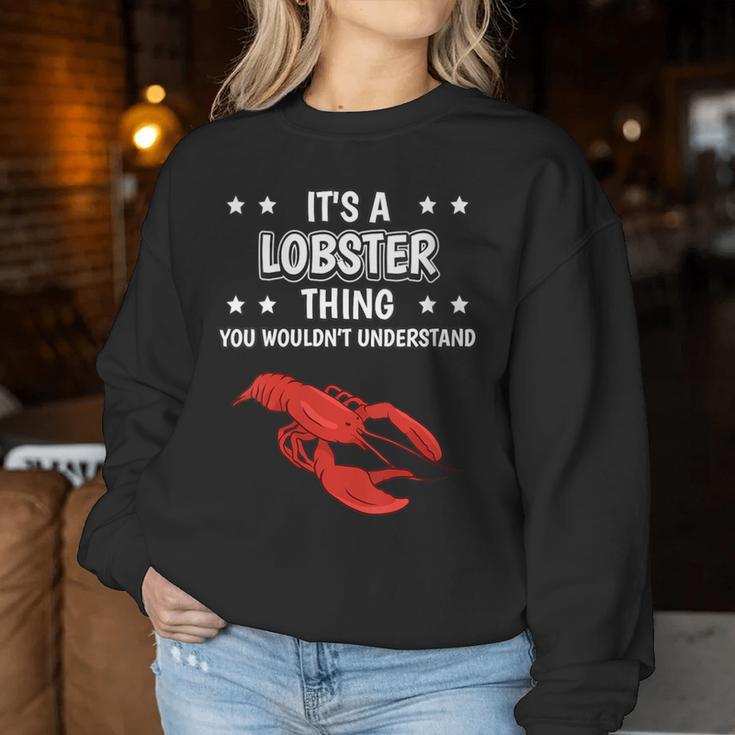 Women's Ist So Ein Hummer Ding Slogan Lobster With-Neck Sweatshirt Frauen Lustige Geschenke